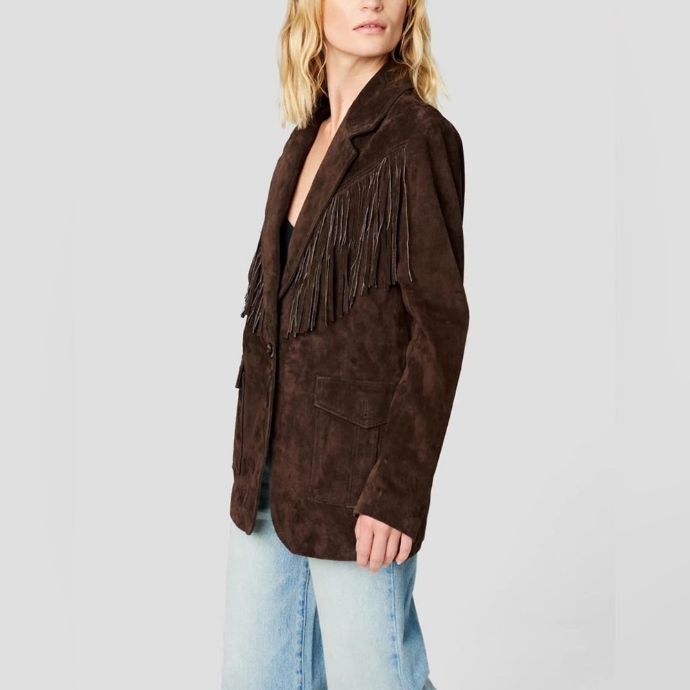 BLANK NYC Womens Luxury Oversized Blazer with Pockets, Chocolate Souffle - Picture 4 of 11
